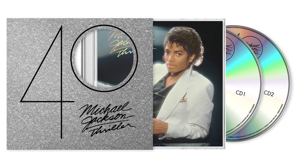 Silver album slip sleeve with original artwork revealed - Thriller 40